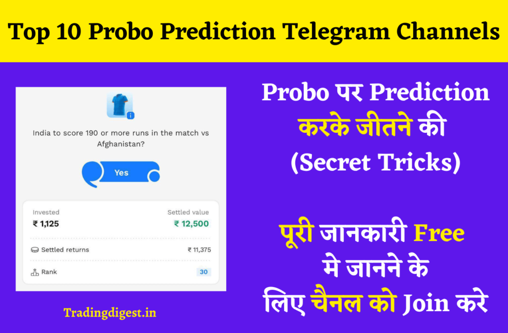 Probo Prediction Telegram Channels